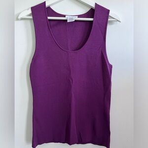 Kate Hill Women's Medium Plum Grape Purple Sleeveless Knit Tank Top